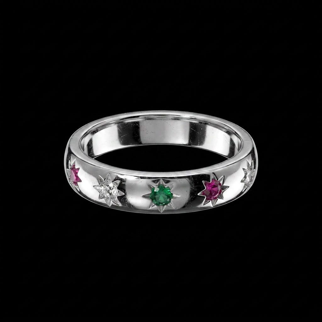 Silver Clover Heart - Ring