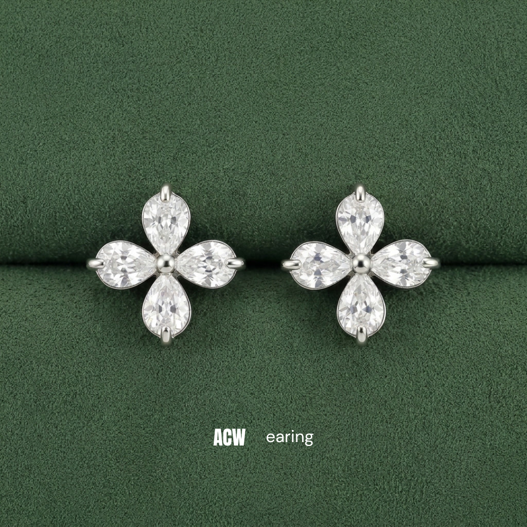 Silver Clover - Earing