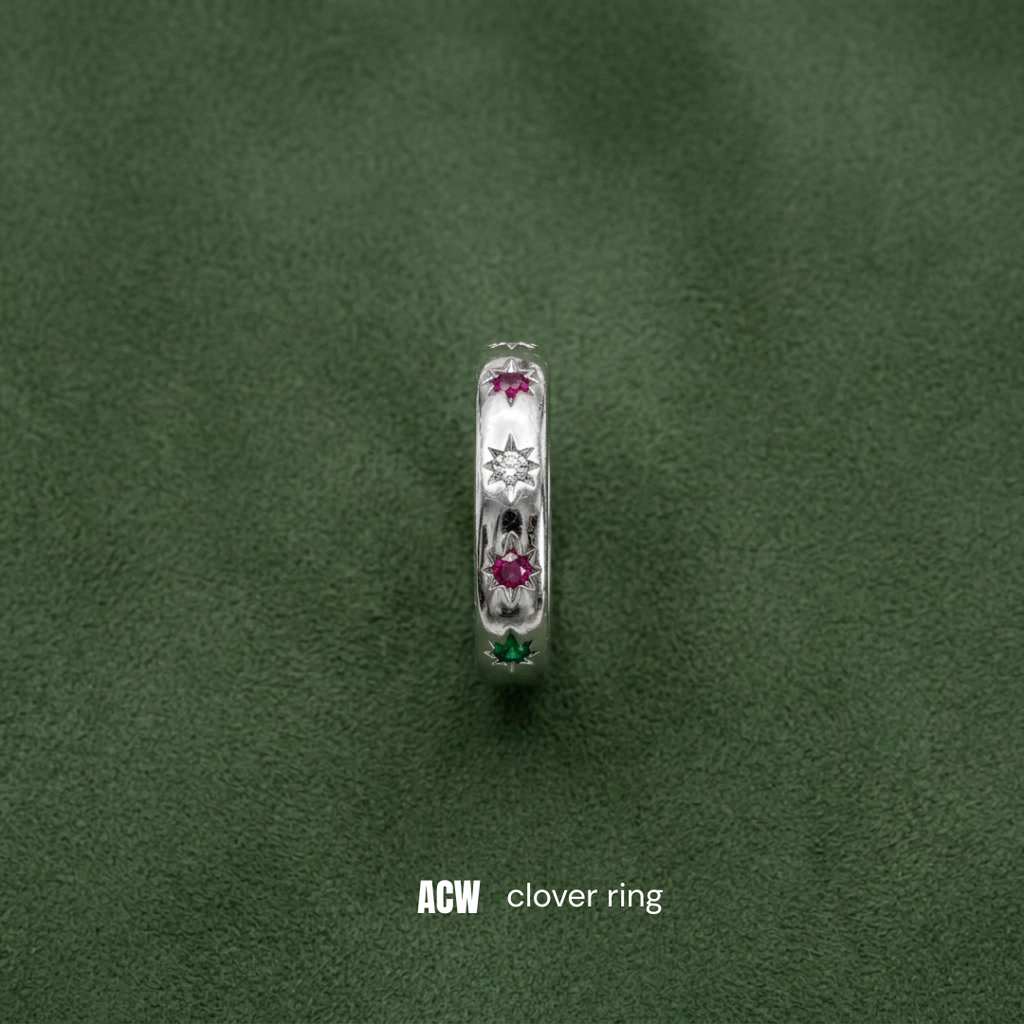 Silver Clover Heart - Ring