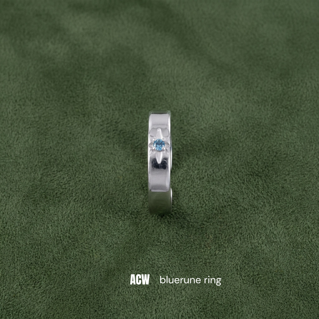 Silver Blue Rune - Ring