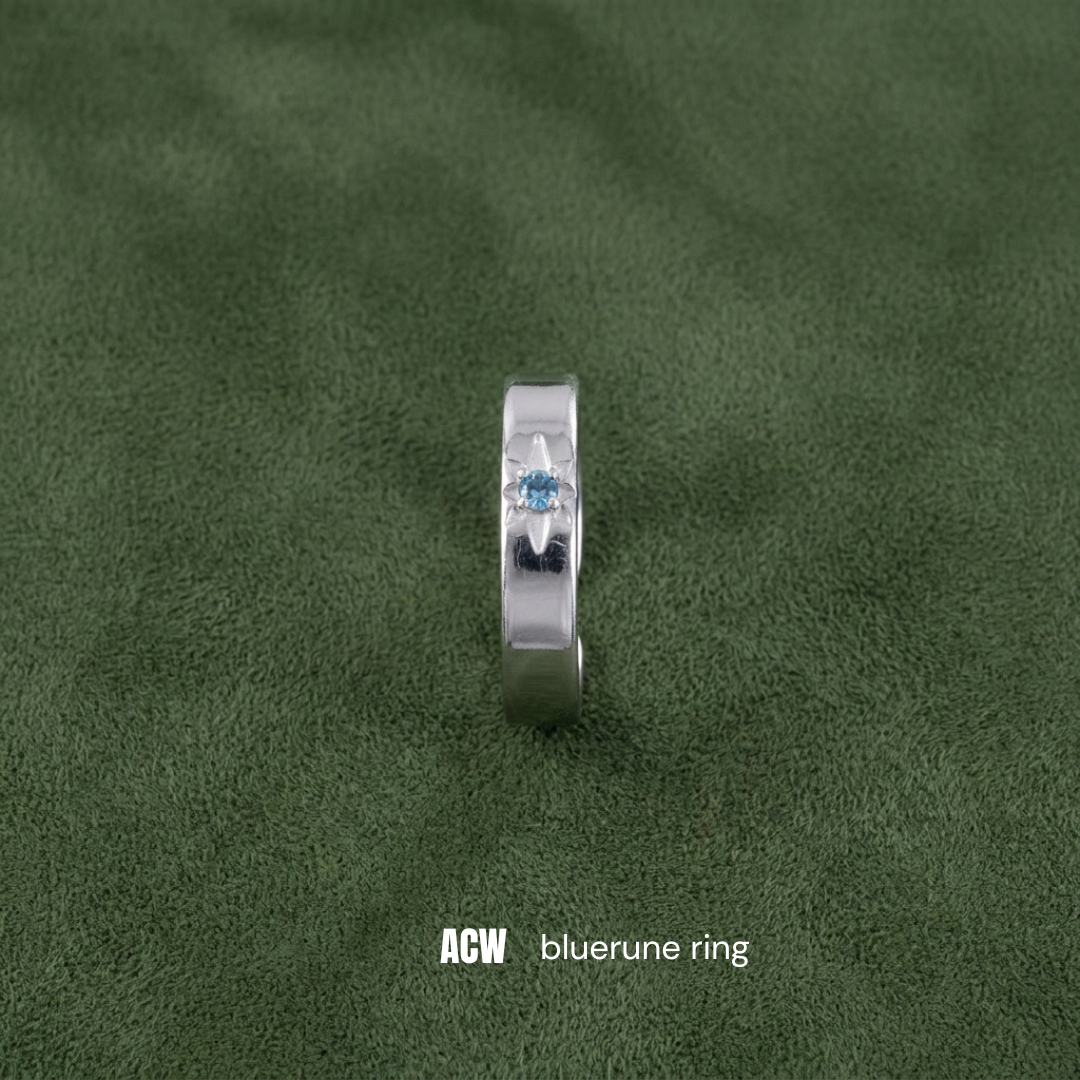 Silver Blue Rune - Ring