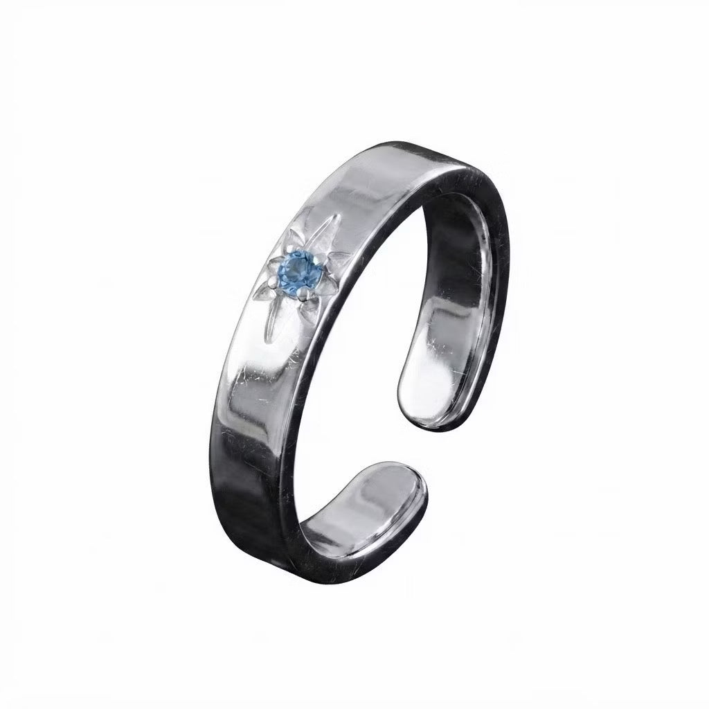 Silver Blue Rune - Ring
