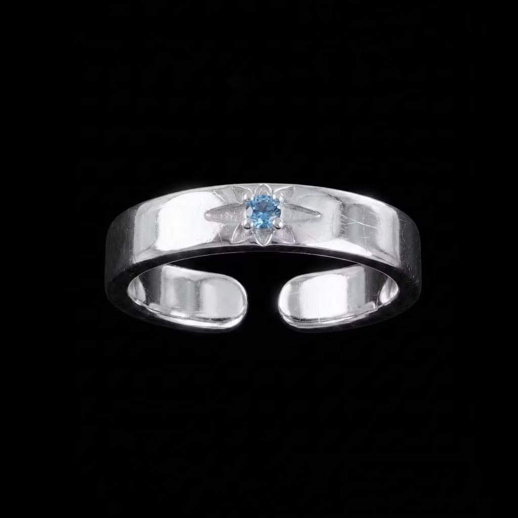 Silver Blue Rune - Ring