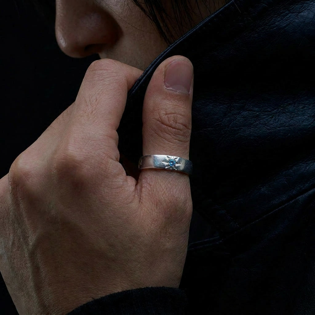 Silver Blue Rune - Ring