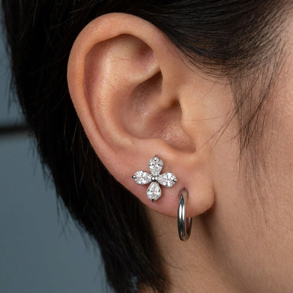 Silver Clover - Earing