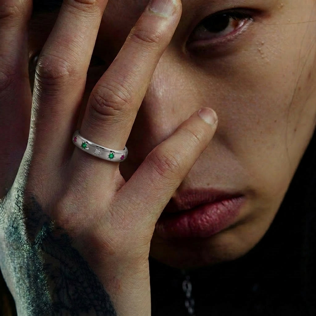 Silver Clover Heart - Ring