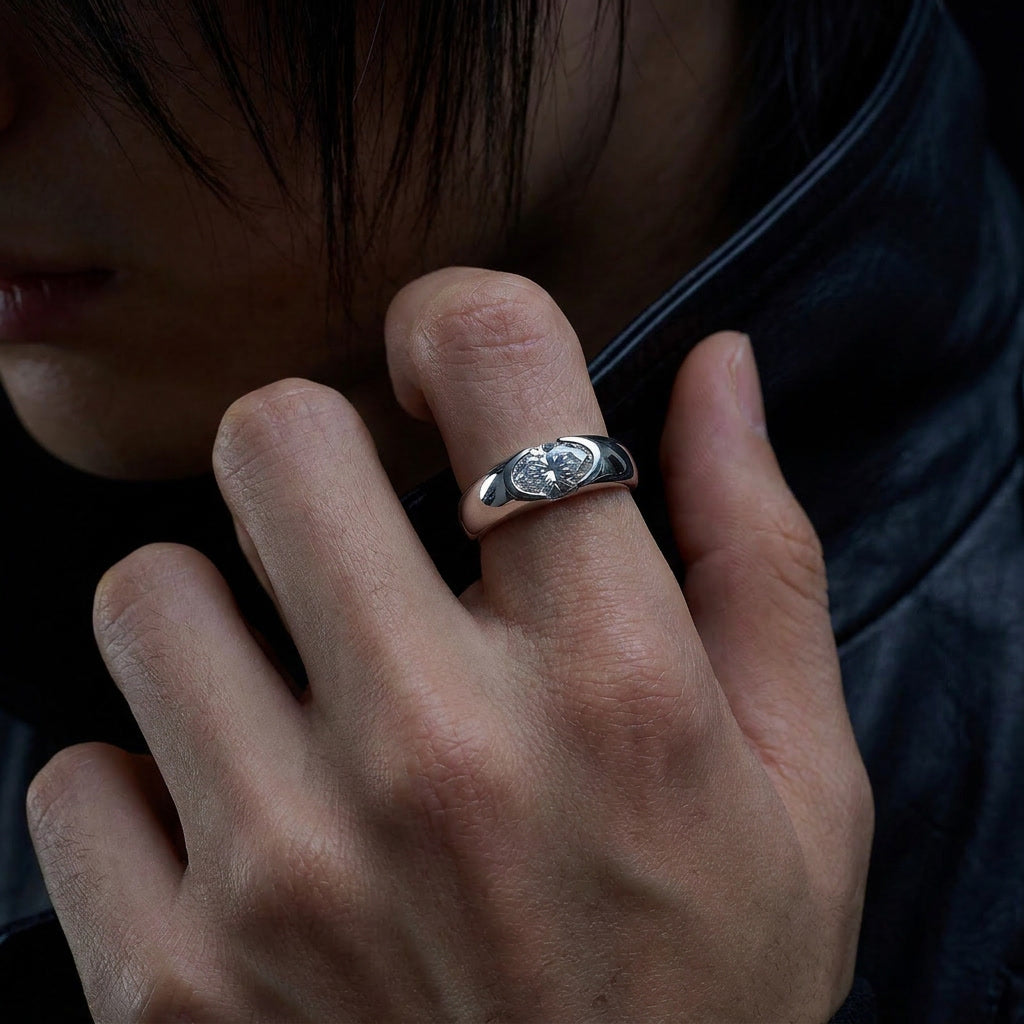 Silver Sapphire Freesize - Ring