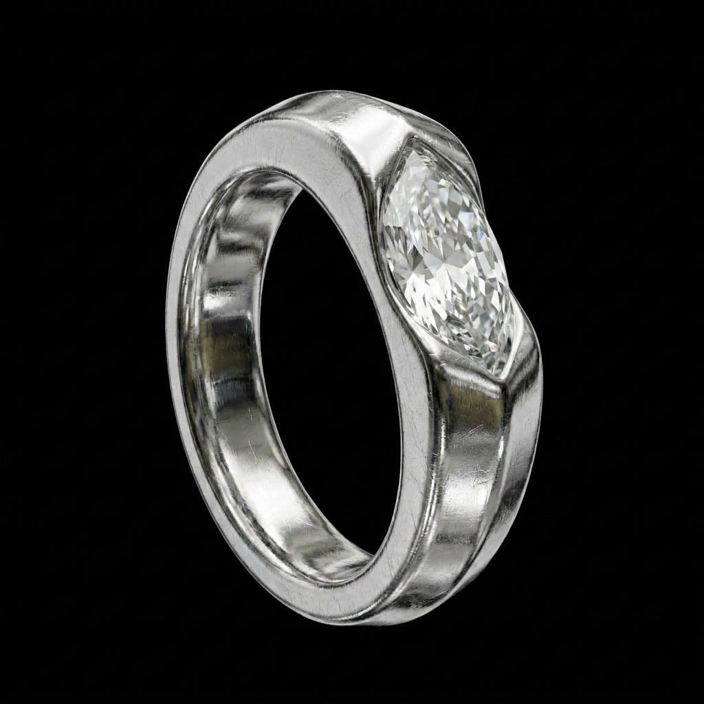 Silver Sapphire Freesize - Ring