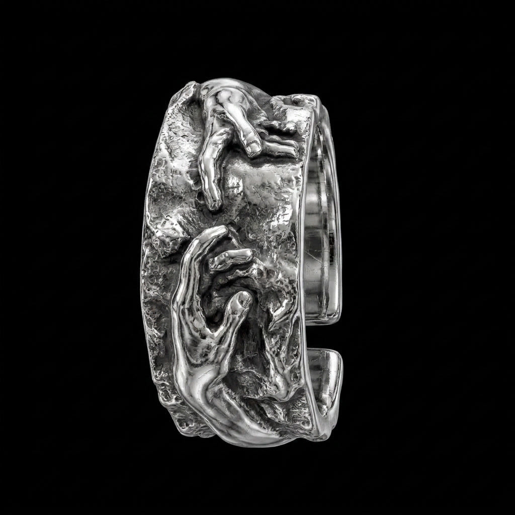 Silver Hand Cuff - Ring