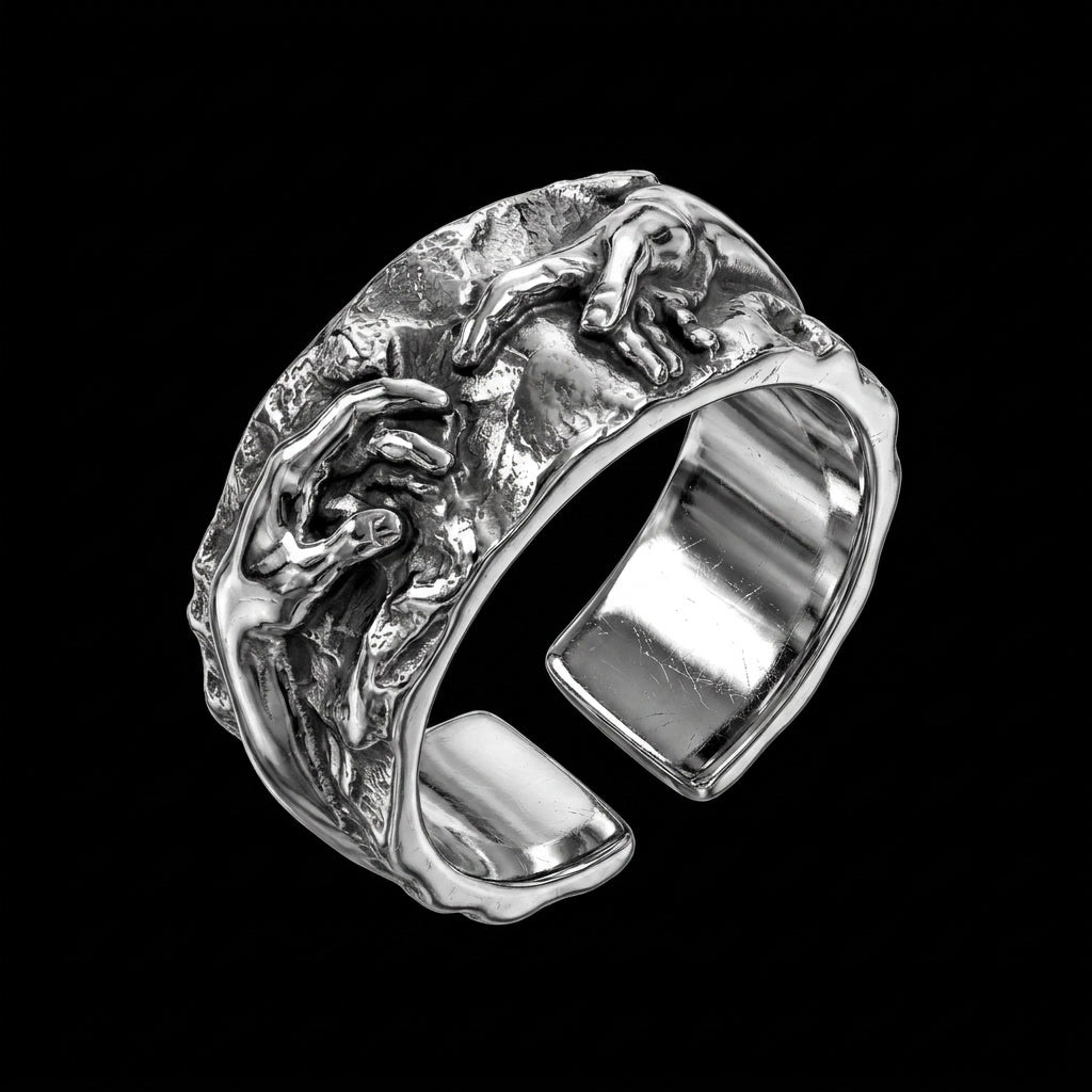 Silver Hand Cuff - Ring