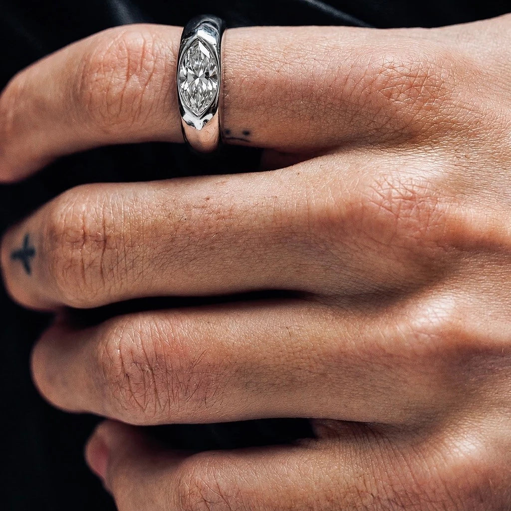 Silver Sapphire Freesize - Ring